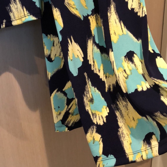 2 piece IMAN suit. Open jacket and pull on pants. Bright Navy, yellow, cheetah - Picture 8 of 16